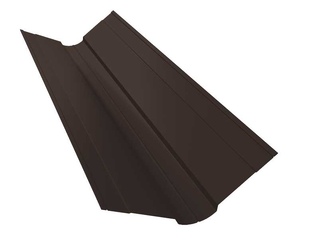 Планка ендовы верхней фигурной 100x100 0,45 Drap RR 32 темно-коричневый 0 - в «Монолит-Металлопрокат».