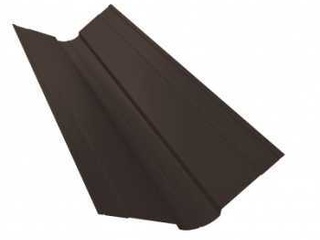 Планка ендовы верхней фигурной 100x100 0,5 Satin с пленкой RR 32 темно-коричневый 0 - в «Монолит-Металлопрокат».