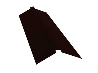 Планка конька плоского 115х30х115 0,5 GreenCoat Pural BT с пленкой RR 32 темно-коричневый (RAL 8019 серо-коричневый) 0 - в «Монолит-Металлопрокат».